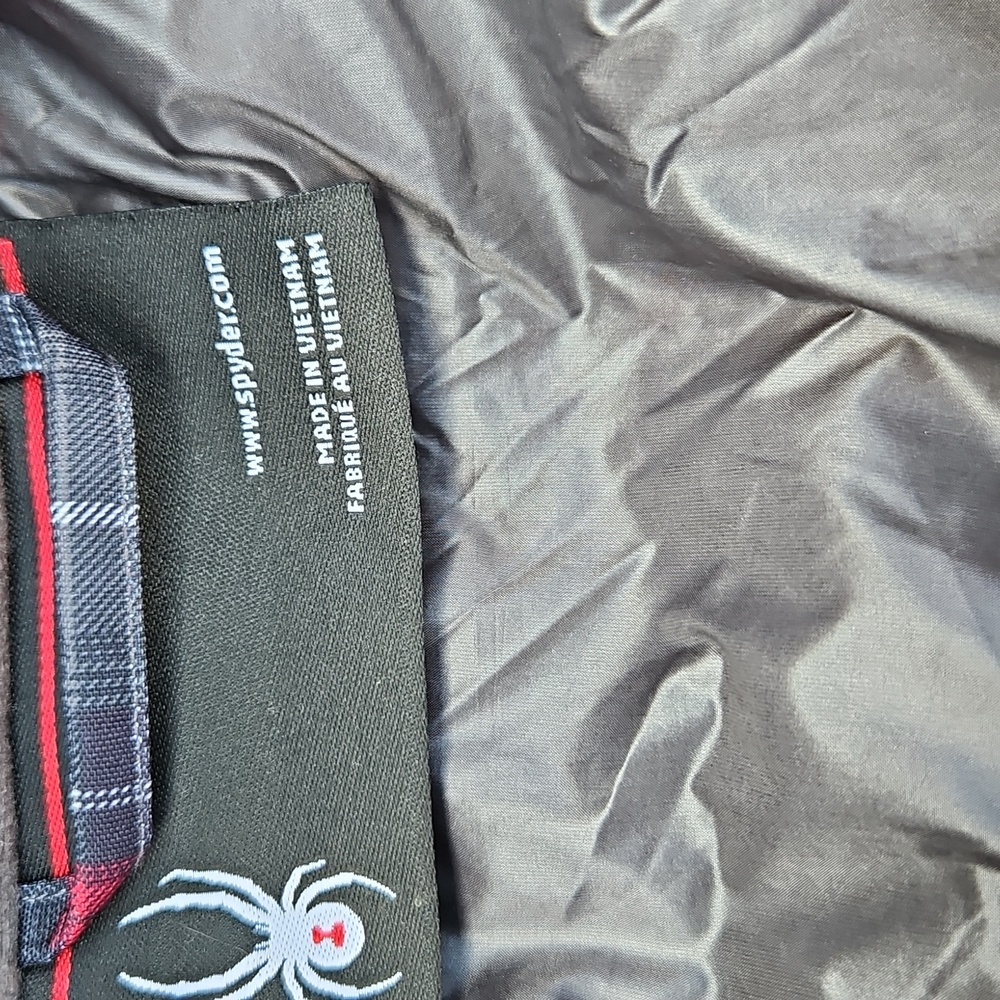 Kids XL plaid Hooded Down SPYDER jacket - Picture 2 of 10